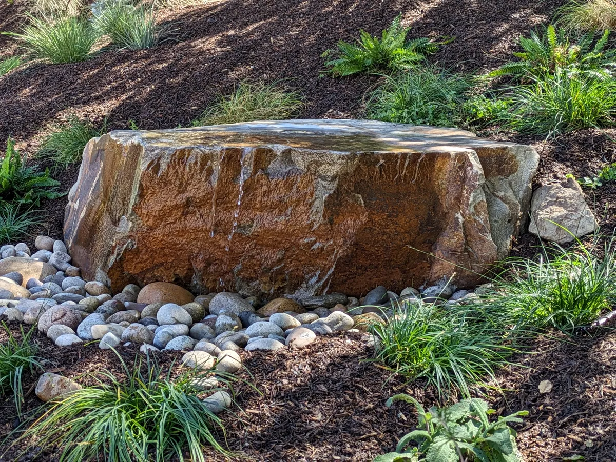 Boulder Basin Fountain landscaping project in Los Gatos, CA